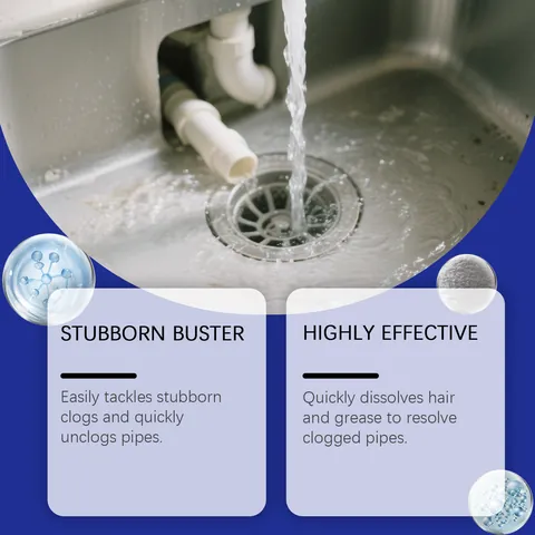 Jakehoe Pipeline Blockage Bomb Drain Opener Powder Low Temperature Foaming Cleaner For Kitchen Sink Toilet Sewer Clog Remover