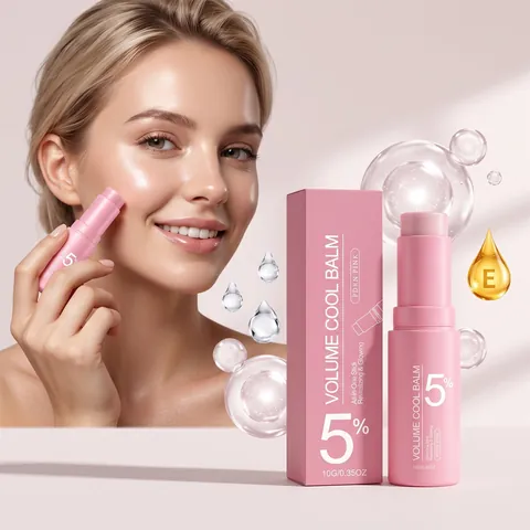Portable Volume Cool Balm Stick Face Moisturizing Revitalizing Glowing Skincare PDRN Pink Multi-Effect Moisturizer Balm Stick For Women