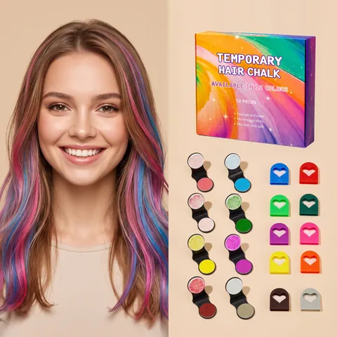 Temporäre Haarkreide Set Für Kinder Waschbar Regenbogen Haarfarbe Stifte Mini Haarfärbemittel Werkzeuge Ungiftig Haar Make-Up Kit Für Party