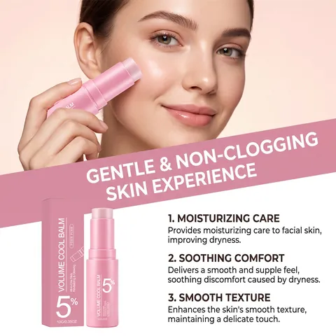 Portable Volume Cool Balm Stick Face Moisturizing Revitalizing Glowing Skincare PDRN Pink Multi-Effect Moisturizer Balm Stick For Women