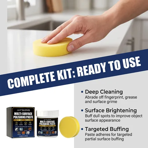Multi Purpose Polishing Paste For Household Cleaning Renovation Metal Glass Wood Surface Polisher With Cleaning Sponge Set