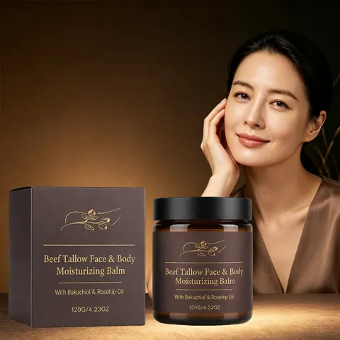 Beef Tallow Moisturizing Balm For Face And Body Nourishing Skincare Balm With Bakuchiol Rosehip Oil Long Lasting Hydration Skin Repair Cream