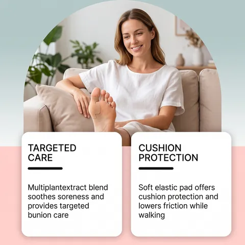 Bunion Comfort Patch Botanical Relief Foot Care Pad Big Toe Straightener Alignment Support Breathable Adhesive Skin Friendly Patch