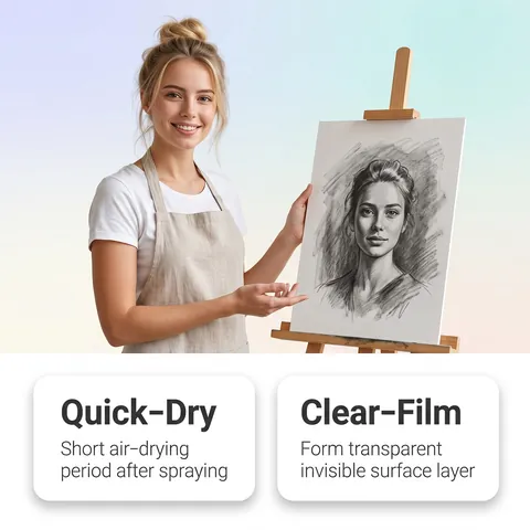Professional Art Fixative Spray Quick-Drying Clear Finish For Sketch Charcoal Pastel Pencil Oil Painting Artworks Protection