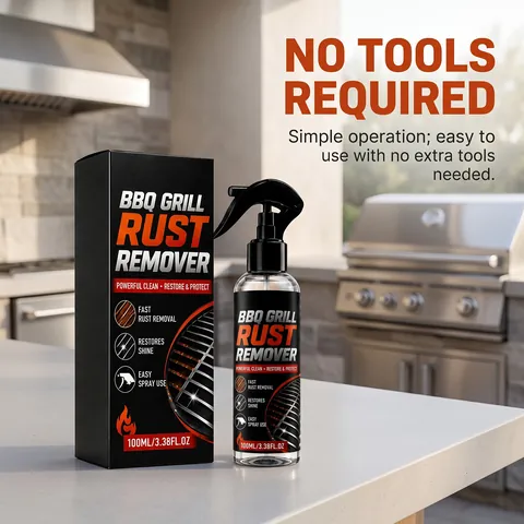 BBQ Grill Rust Remover Spray Fast-Acting Polishing Liquid For Metal Surface Restoration Grate Cleaning Solution