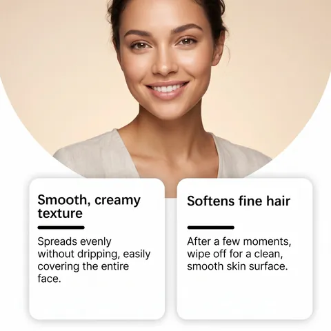 VIARELINE Crema Depilatoria Facial Suave Para Piel Lisa Con Aceite De Coco Y Extracto De Manteca De Karité Para Todo Tipo De Piel Mujer