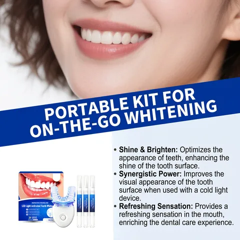 Professional Teeth Whitening Kit With LED Accelerator Light And Whitening Gel Pens Home Oral Care Brightening System For Adults