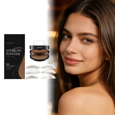 Natürliches Puder Augenbrauenstempel Puder Set Langanhaltendes Wasserdichtes Augenbrauen Formgebendes Kit Für Damen Kosmetik Gesicht Make-up