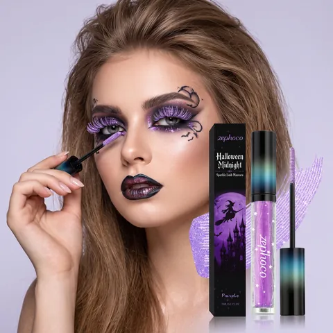 Glitter Mascara Halloween Midnight Sparkle Liquid Eyelash Extension Long Lasting Waterproof Eye Makeup For Women