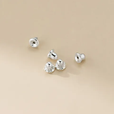 Hochglanzpolierte 925 Sterlingsilber Bullet Ohrring-Rücken Sicherungsstopper Ersatz Ohrringmuttern Schmuckherstellung Zubehör Für Damen Herren