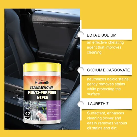 Homonth Multifunctionele Reinigingsdoekjes Voor Het Interieur Van De Auto Dashboard Leren Stoelen Tapijten Vlekverwijdering Onderhoud