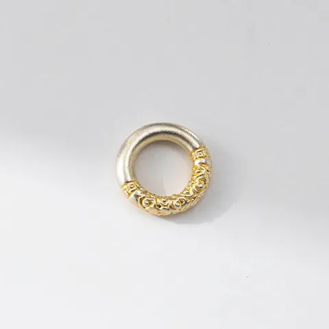 Vintage 999 Plata Pura 3D Dorada En Oro Nubes Auspiciosas Anillo Lazo Hecho A Mano DIY Accesorios Para Joyas Componentes Semielaborados Spacer Charm Hoop