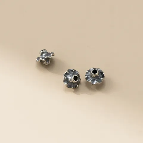 925 Sterling Silver Scalloped UFO Spacer Beads Vintage Thai Silver DIY Jewelry Making Beads For Bracelet Necklace Making