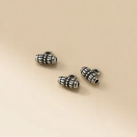 925 Sterling Silver Vintage Antique Finish Tube Pendant Bail DIY Jewelry Making Findings Craft Accessories