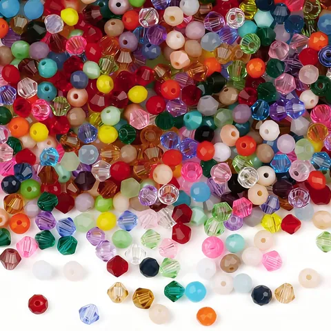 Facettierte Glas Bicone Perlen Mehrfarbig DIY Schmuckherstellung Lose Perlen Material