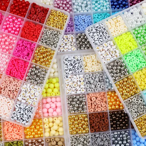 Acryl CCB Perlen DIY Schmuckherstellung Set Abstandshalter Alphabet Perlen Halloween Weihnachten Polymer Ton Perlen Mit Box