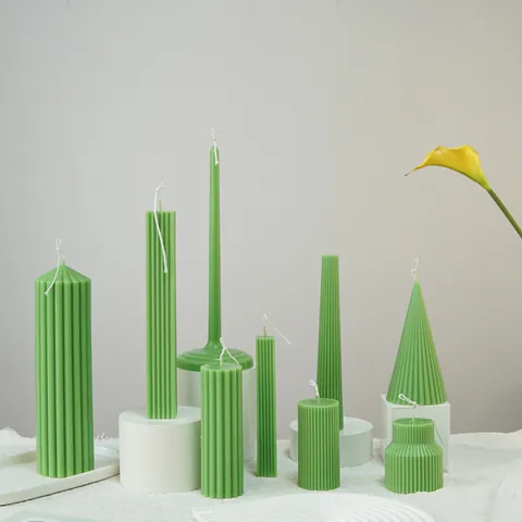 DIY Geometric Striped Candle Molds For Scented Candle Making PC Acrylic Plastic Bamboo Cone Cylindrical Column Mold Supplies