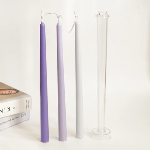 Clear Tapered Candle Mold For DIY Scented Candle Making PC Plastic Acrylic Long Taper Candle Mold Semi Round Head Design Craft Supply