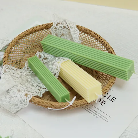 Molde Para Velas De Pilar Rectangular De Rayas Finas Policarbonato Acrílico Plástico DIY Vela De Aromaterapia Hecha a Mano