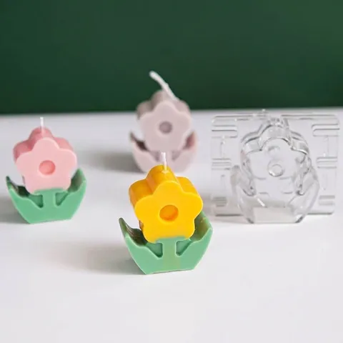 Stampo per Candele in Acrilico a Forma di Fiore Stampo in Plastica Trasparente in Due Pezzi per Candele Artigianali Fai da Te Decorazione Casa