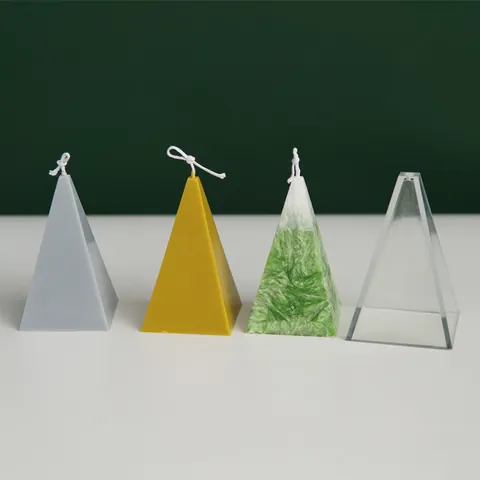 3D Pyramid Candle Mold Polycarbonate Plastic Geometric Four Sided Pyramid Mold For DIY Handmade Aromatherapy Candles Home Decor