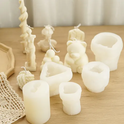 3D Silicone Mold For Scented Candle DIY Handmade Plaster Craft Skull Bear Roman Column Apollo Goddess Venus Figurine Art Mold