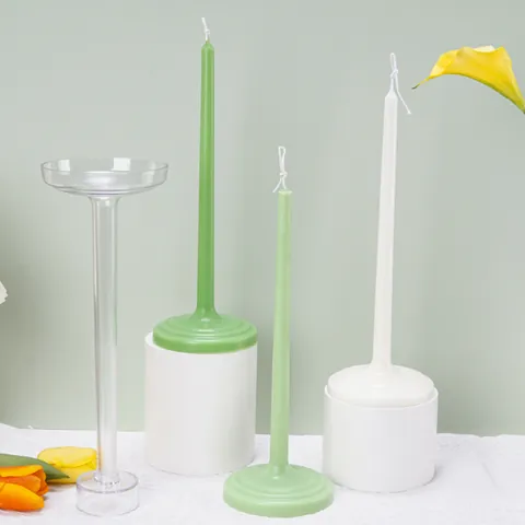 DIY Taper Candle Mold Transparent PC Plastic Geometric Circular Base Tip Candle Making Tool For Aromatherapy Handcrafted Candle Home Decor