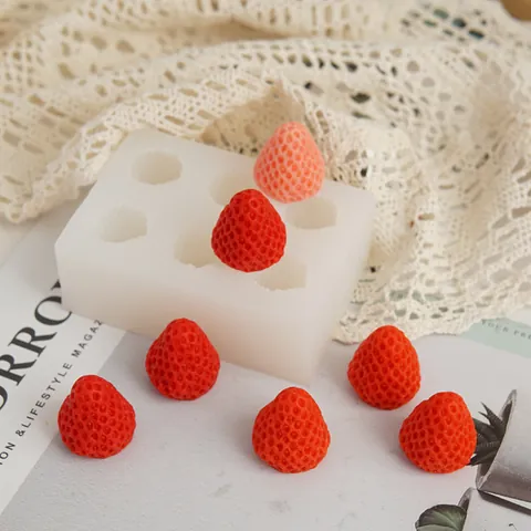 Strawberry Silicone Mold For Candle Making Handmade Resin Casting Chocolate Realistic Fruit Pattern DIY Craft Bakeware