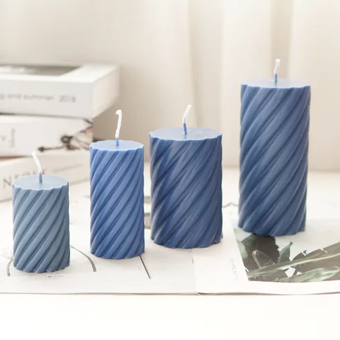 Spiral Threaded Cylindrical Candle Mold DIY Scented PC Plastic Mold For Handmade Candle Making Geometric Cylinder Craft Tool