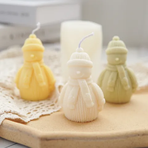 Molde de Silicona de Muñeco de Nieve de Navidad para Velas de Aromaterapia DIY Decoración de Vacaciones Molde de Jabón