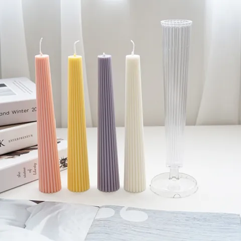 Gerippte Säule Kerzenform Kunststoff Konische Säule Kerzenherstellung Werkzeug Feinzahn Design DIY Aroma Wachs Bastelform