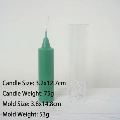 Plastic Cylindrical Candle Mold With Church Top Design For DIY Pillar Candle Making Handmade Transparent Craft Tool