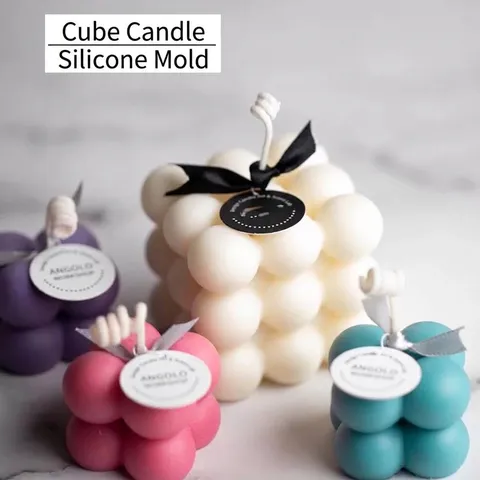 Korean Style Magic Cube Silicone Mold Square Bubble Ball Candle Mold For DIY Handmade Aromatherapy Candle Soap Craft Resin Mold
