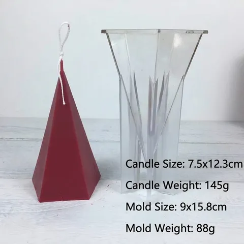 Handmade DIY Scented Candle Molds Korean Style Transparent Plastic PC Mold For Crafting Cylinder Sphere Pyramid Cone Shapes Candle Making