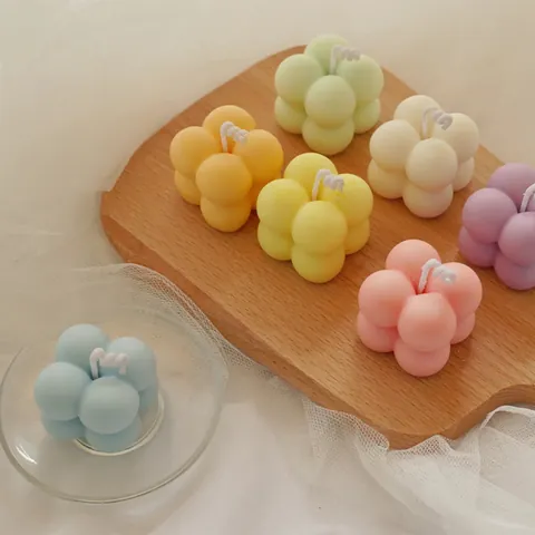 Korean Style Magic Cube Silicone Mold Square Bubble Ball Candle Mold For DIY Handmade Aromatherapy Candle Soap Craft Resin Mold