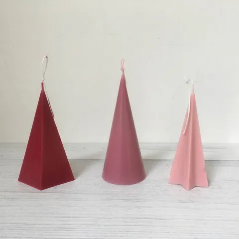 Handmade Geometric Candle Mold PC Plastic DIY Crafting Tool Cone Pentagonal Hexagonal Star Pyramid Shape Candle Making Mold