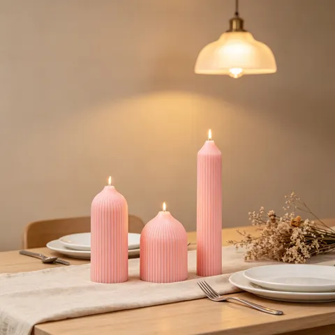 Vertical Fluted Dome Candle Molds For DIY Scented Candle Making Geometric Ribbed Half Round Ball Polycarbonate Plastic Mold