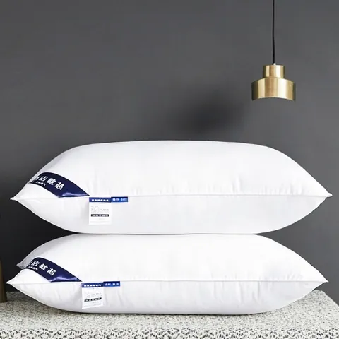 Núcleo de Almohada de Hotel de Algodón Relleno de Plumón de Pato Transpirable Alta Elasticidad Almohada Individual Rectangular para Dormitorio