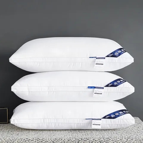 Núcleo de Almohada de Hotel de Algodón Relleno de Plumón de Pato Transpirable Alta Elasticidad Almohada Individual Rectangular para Dormitorio
