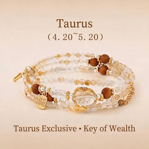 Zodiac Natural Stone Crystal Beaded Bracelet For Women Multi-layer Fashion Commute Jewelry Handmade Gemstone Charm Hand String Gift