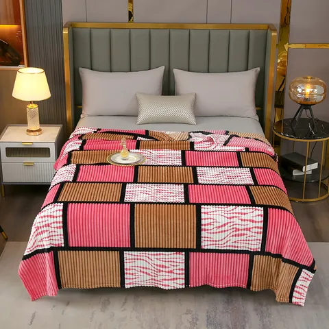 Manta Suave de Franela a Cuadros para Cama Sofá Oficina Ligera Cálida Cómoda Patrón de Rayas Manta de Forro Polar para Todas las Estaciones
