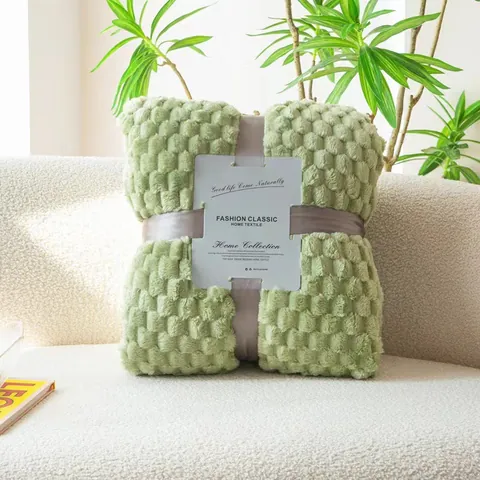 Skandinavisch Einfarbig Polyester Flanell Vliesdecke Kariert Ananas Gitter Warme Wohndecke Für Sofa Büro Bett Schlafen