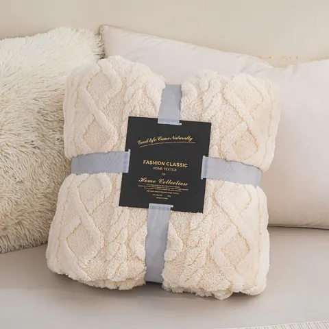 Weiche Korallenvlies Decke Einfarbig Flanell Überwurf Für Sofa Bett Büro Nickerchen Warme Dekorative Jacquard Plüschdecke Für Alle Jahreszeiten