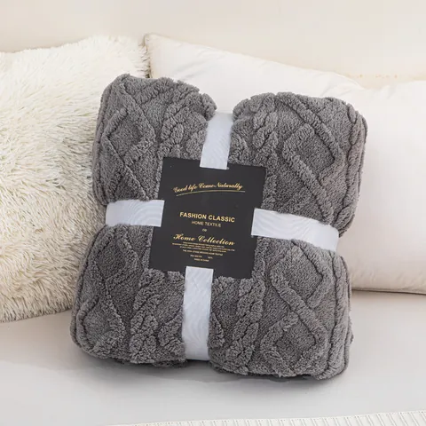 Weiche Korallenvlies Decke Einfarbig Flanell Überwurf Für Sofa Bett Büro Nickerchen Warme Dekorative Jacquard Plüschdecke Für Alle Jahreszeiten