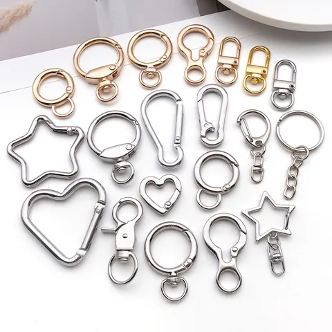Zinc Alloy Metal Keychain Gate Ring Lobster Clasp Clip DIY Bag Purse Charm Pendant Jewelry Making Accessories Findings