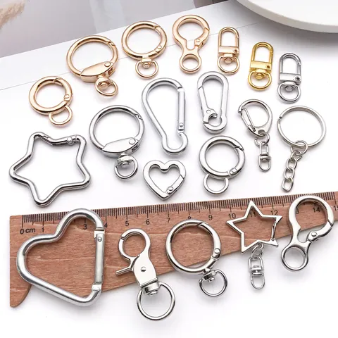 Zinc Alloy Metal Keychain Gate Ring Lobster Clasp Clip DIY Bag Purse Charm Pendant Jewelry Making Accessories Findings