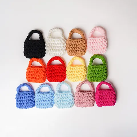 Handgemaakte Gehaakte Polyester Ijsstrip Lijn Oortelefoon Tasje Mini Effen Kleur Tasje Draagbare DIY Gevlochten Portemonnee