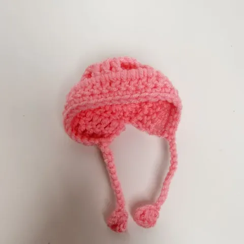 Handmade Knitted Mini Hat For Doll Decoration Cute Woolen Crochet Doll Cap With Straps Gromit Style Doll Accessories