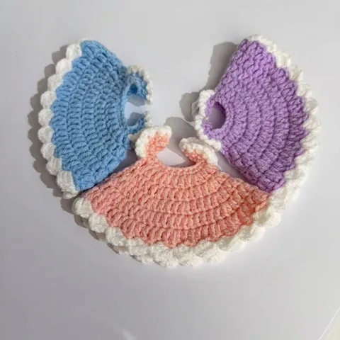 Handmade Crochet Doll Clothes Princess Dress For 20cm Cotton Doll Plush Toy Bunny Ear Knit Clothes Doll Accessories