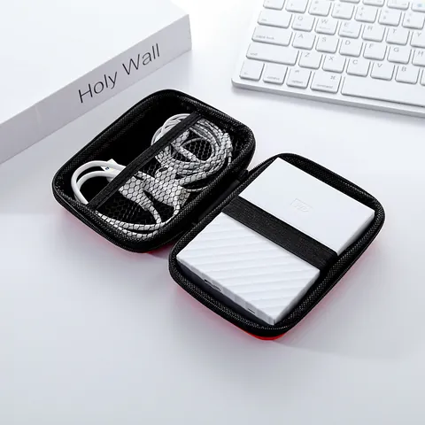 Tragbare 2.5 Zoll Festplatten-Tragebox EVA Stoßfeste Wasserdichte Aufbewahrungstasche Für Externe Laufwerke USB Kabel Powerbank Zubehör